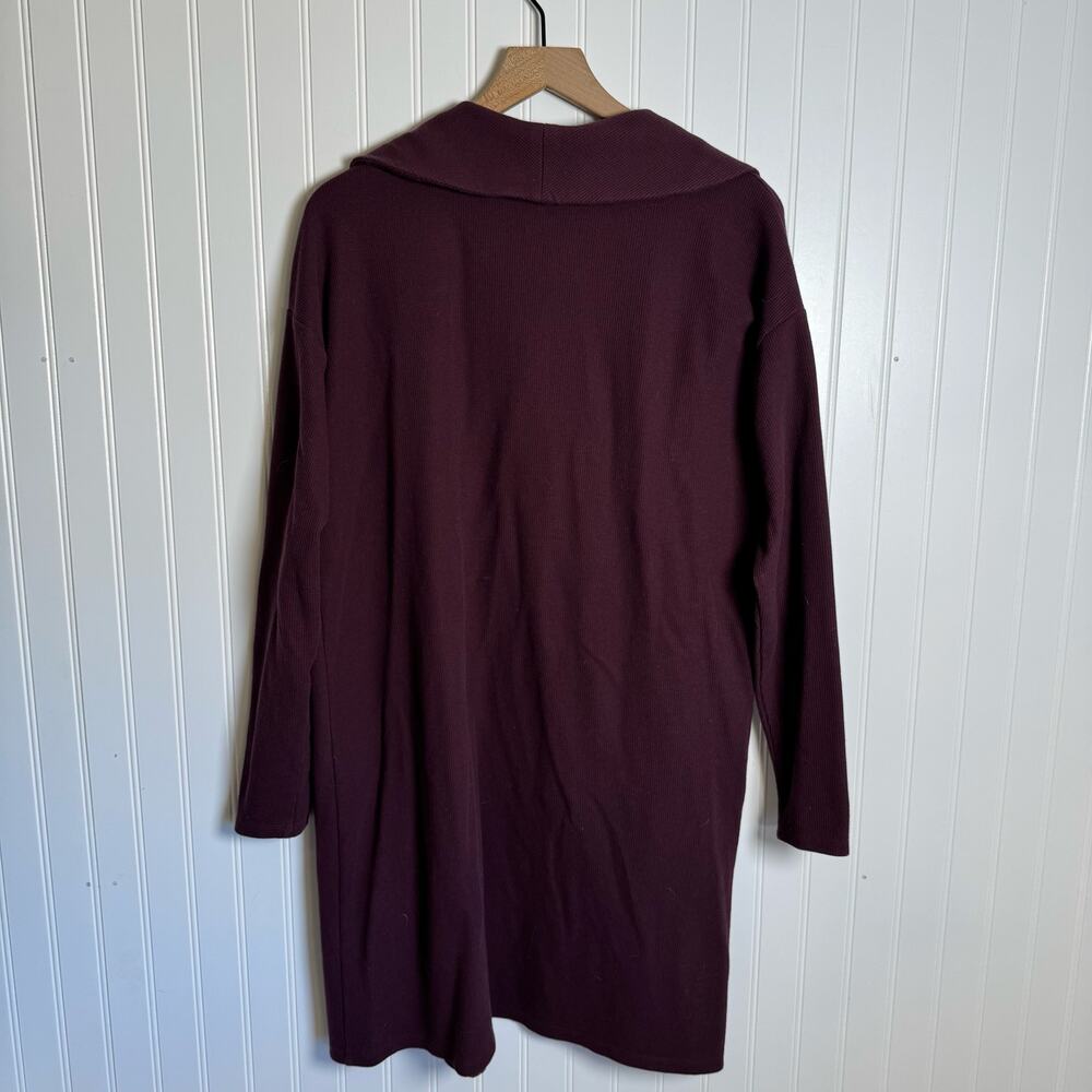 Ann Taylor Waffle Open Cardigan Plum Purple Women’s Size Large - Picture 2 of 9